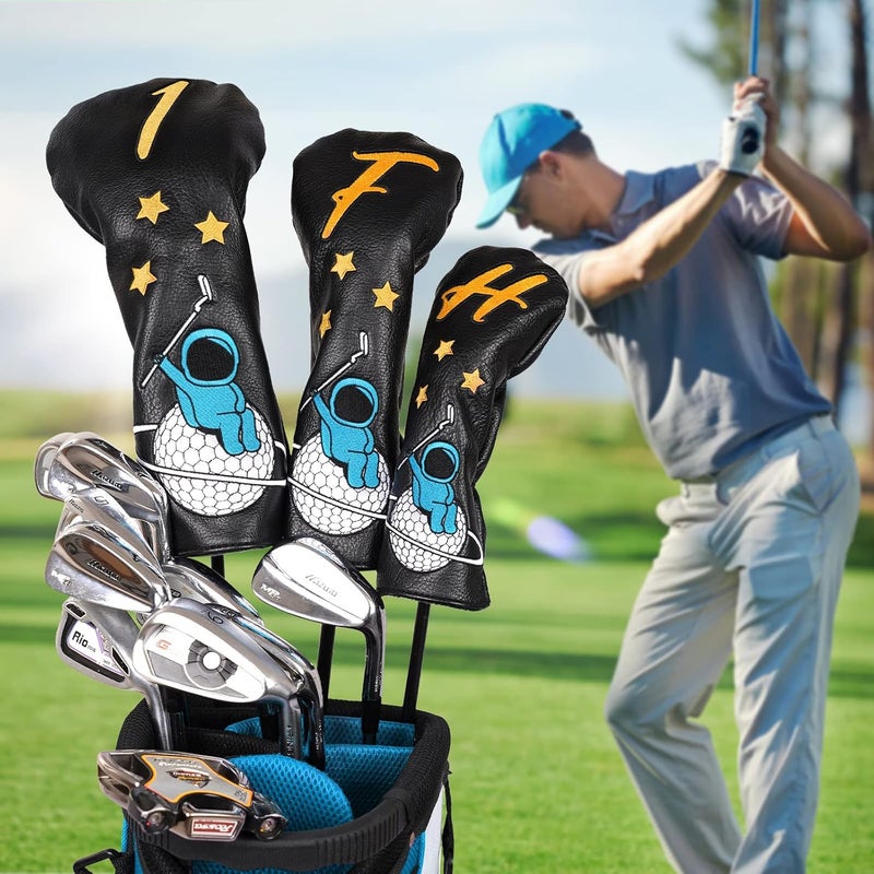 2thpart Astronaut Series Golf Headcovers, Synthetic Leather Golf Head Covers for Driver, Fairway Wood and Hybrid, Golf Putter Covers for Mallet and Blade - Image 4